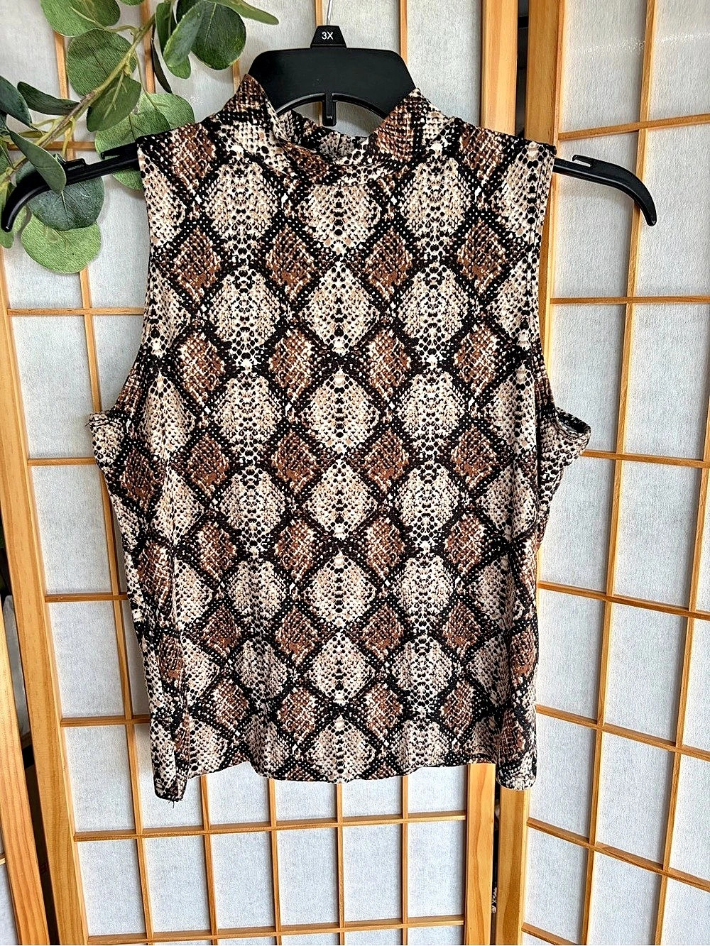 Olivia Rae Animal Print Sleeveless Top in Brown & Black Like New